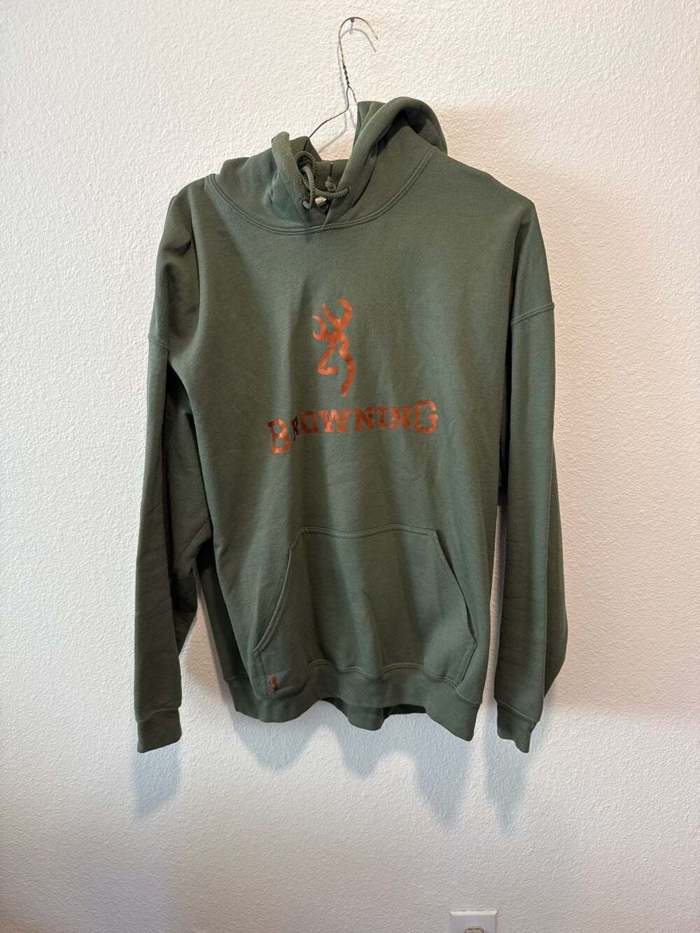 Browning Buckmark Logo Graphic Pullover Hoodie Olive Green